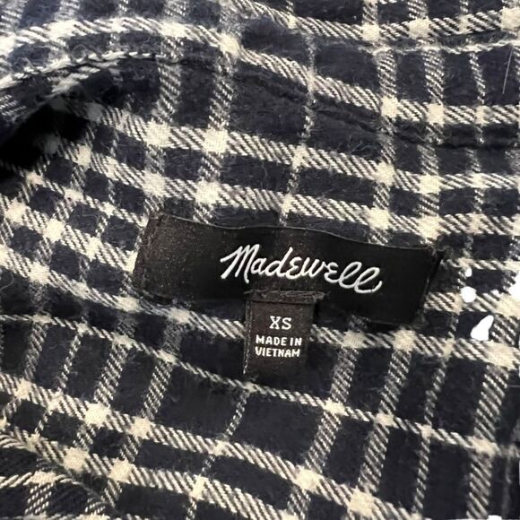 Madewell black plaid flannel button down shirt - Picture 3 of 9